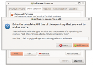 Software sources: add http://packages.mccode.org/ Debian repository