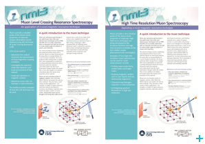 Muons leaflets:
1. An introduction to muon level crossing spectroscopy and its applications
2. An introduction to high time resolution muon spectroscopy and its applications Leaflets: High field muon spectroscopy